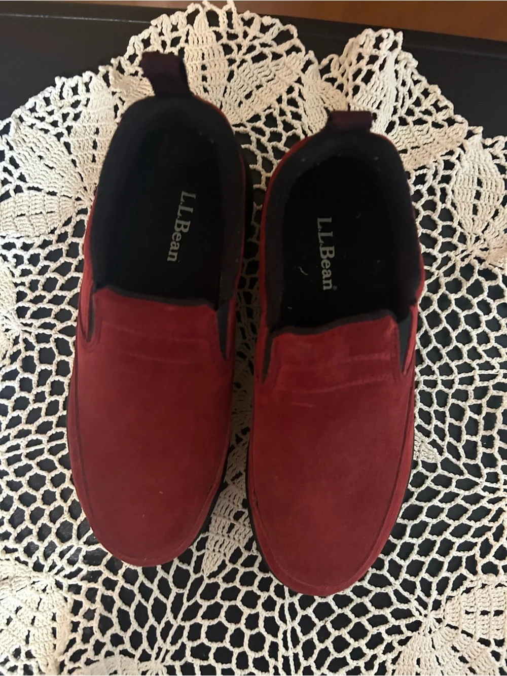 L.L.Bean Sport Moc Red Suede Slip-On Comfort Shoes | Women’s 5M